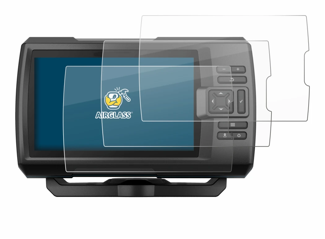 Immagine del dispositivo Garmin Striker Vivid 7cv con un'ampia varietà di protezioni per lo schermo.