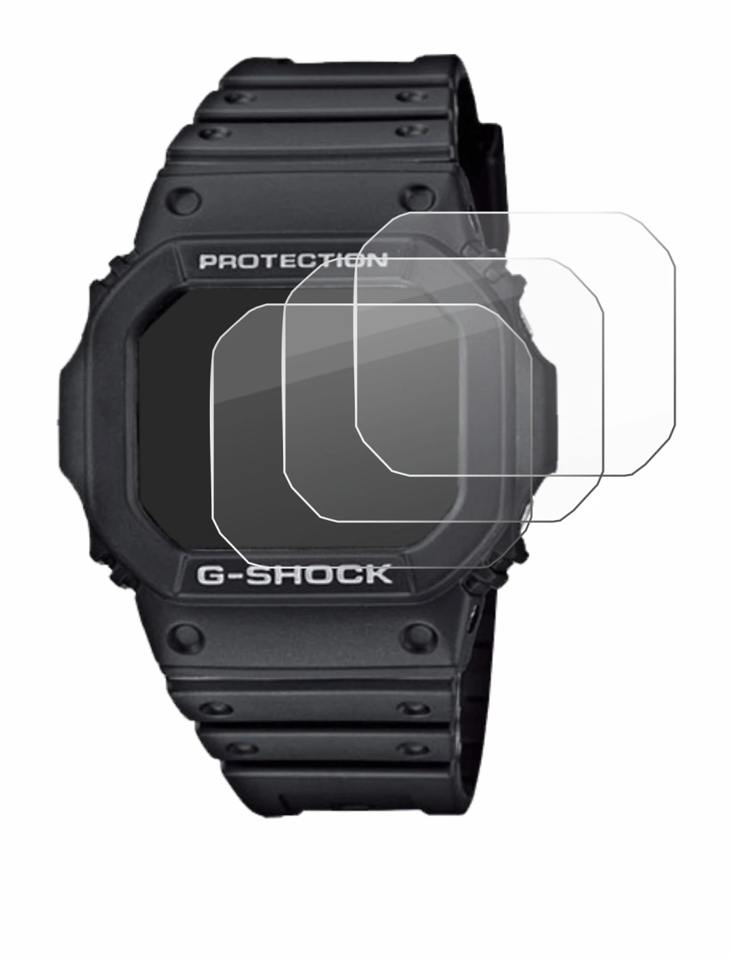 Immagine del dispositivo Casio G-Shock GW-M5610-1ER con un'ampia varietà di protezioni per lo schermo.