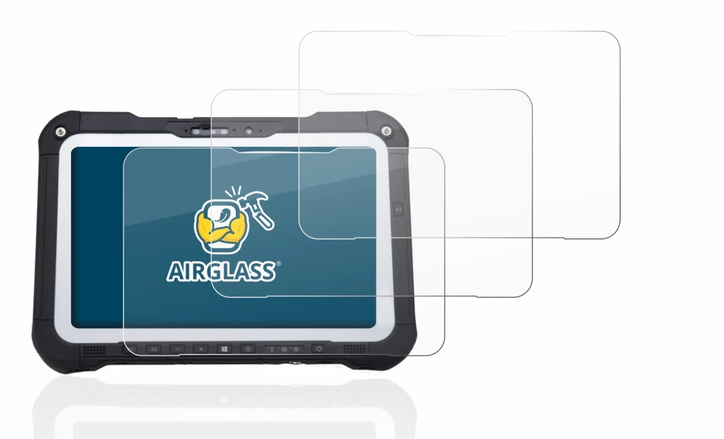 Immagine del dispositivo Panasonic Toughbook FZ-G2 con un'ampia varietà di protezioni per lo schermo.