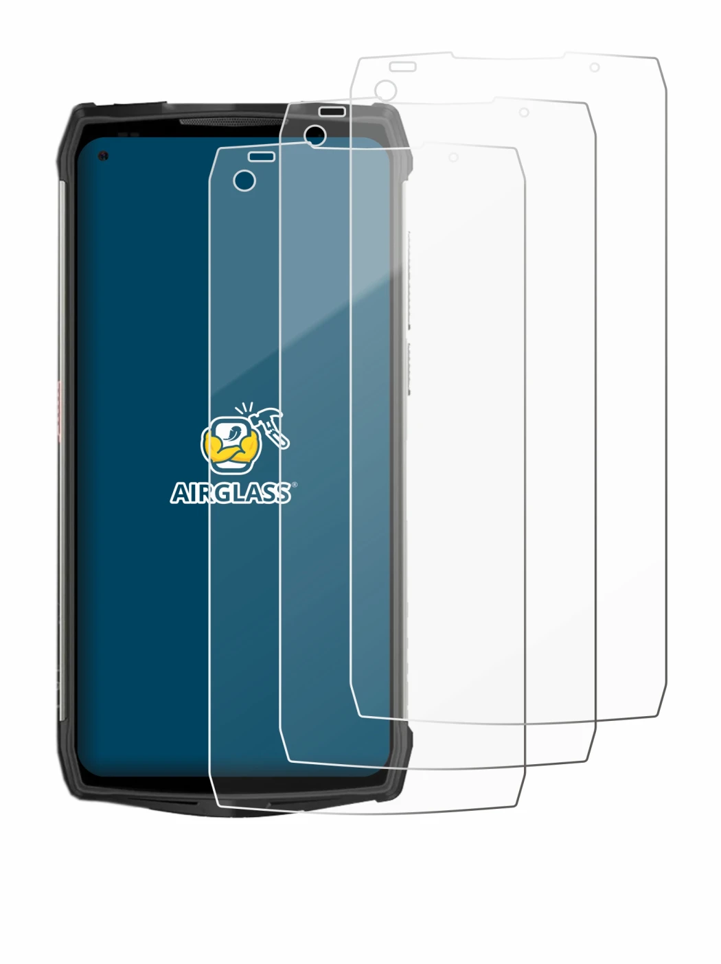 Immagine del dispositivo Ulefone Power Armor 13 con un'ampia varietà di protezioni per lo schermo.