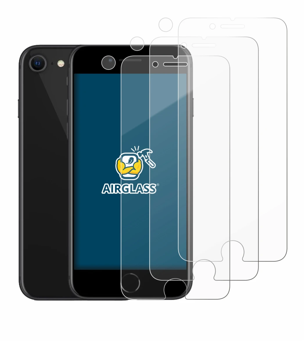 Immagine del dispositivo Apple iPhone SE 2 2020 (Fronte+Fotocamera) con un'ampia varietà di protezioni per lo schermo.