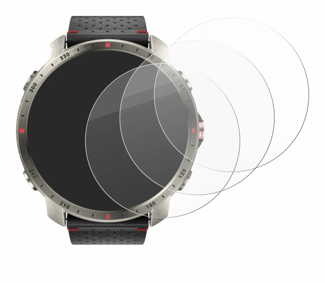 Immagine del dispositivo Polar Grit X Pro Titan con un'ampia varietà di protezioni per lo schermo.