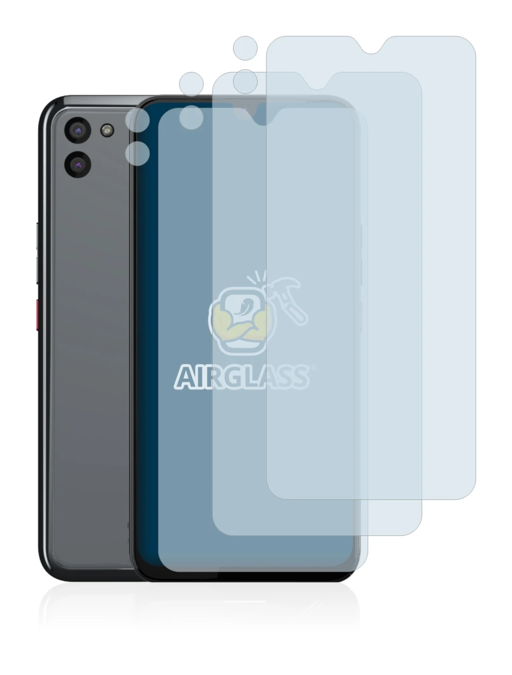 Immagine del dispositivo Gigaset GS5 (Fronte+Fotocamera) con un'ampia varietà di protezioni per lo schermo.