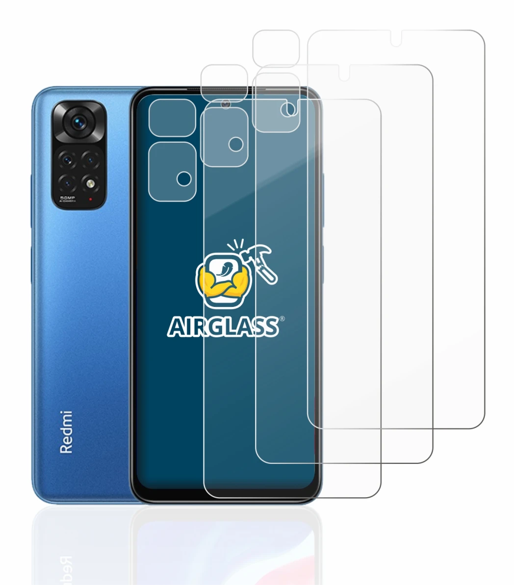Immagine del dispositivo Xiaomi Redmi Note 11 (Fronte+Fotocamera) con un'ampia varietà di protezioni per lo schermo.