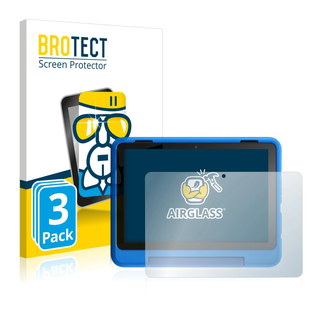 Parte frontale di una confezione del prodotto con il logo del marchio BROTECT. Accanto è raffigurato il dispositivo Amazon Fir