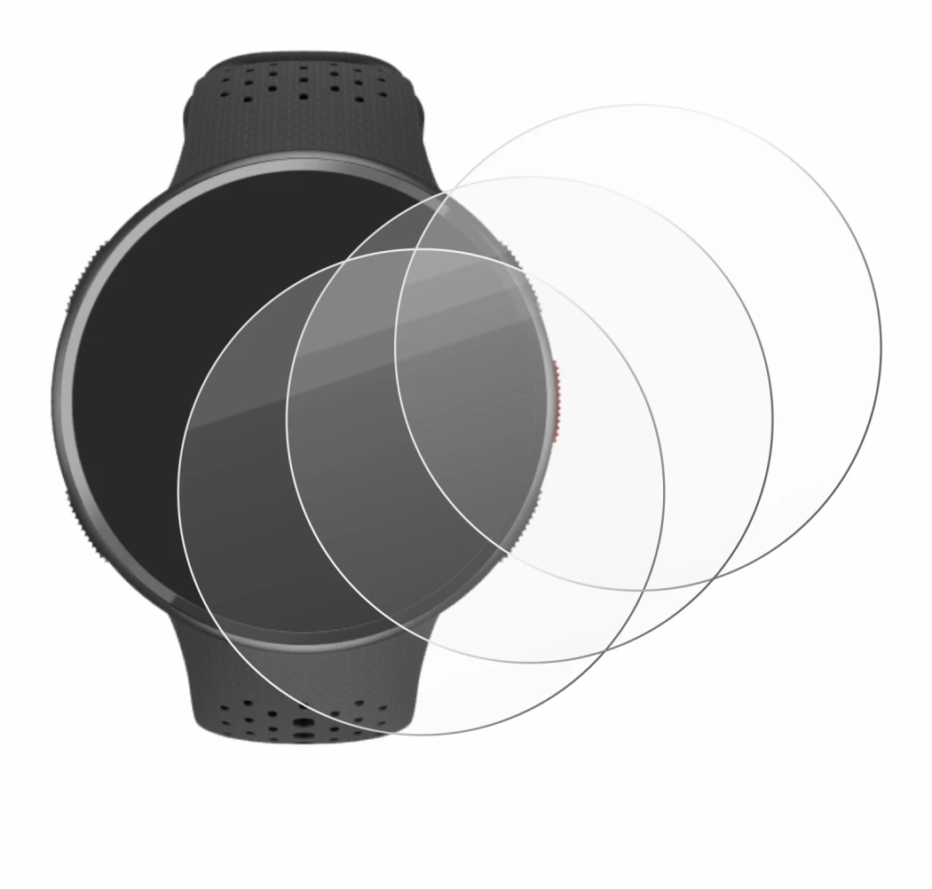 Immagine del dispositivo Polar Pacer Pro con un'ampia varietà di protezioni per lo schermo.