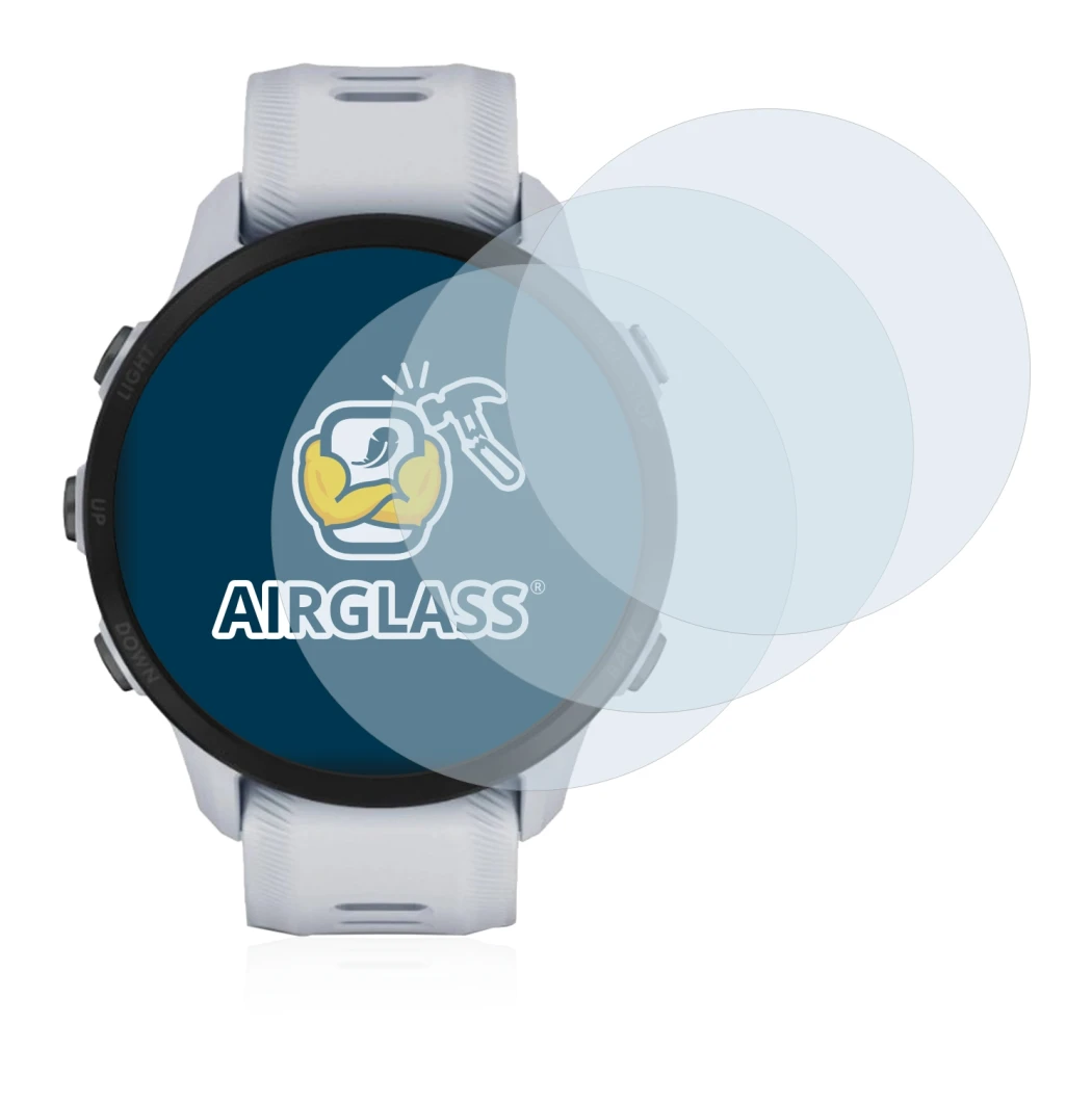 Immagine del dispositivo Garmin Forerunner 955 Solar con un'ampia varietà di protezioni per lo schermo.