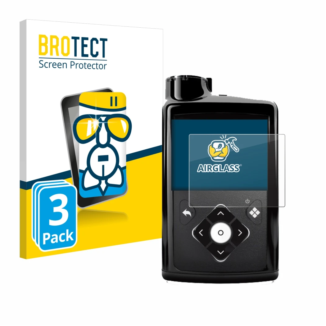 Parte frontale di una confezione del prodotto con il logo del marchio BROTECT. Accanto è raffigurato il dispositivo Medtronic