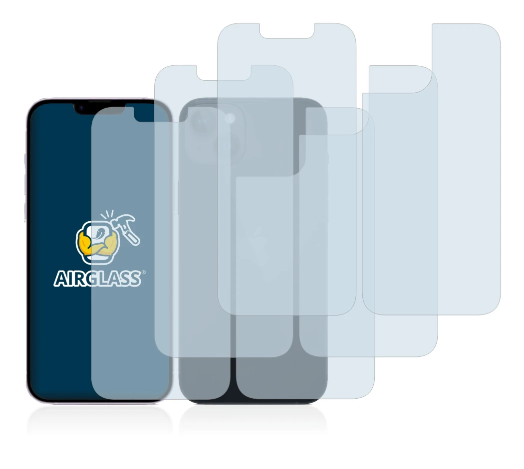 Immagine del dispositivo Apple iPhone 14 (Fronte+Retro) con un'ampia varietà di protezioni per lo schermo.