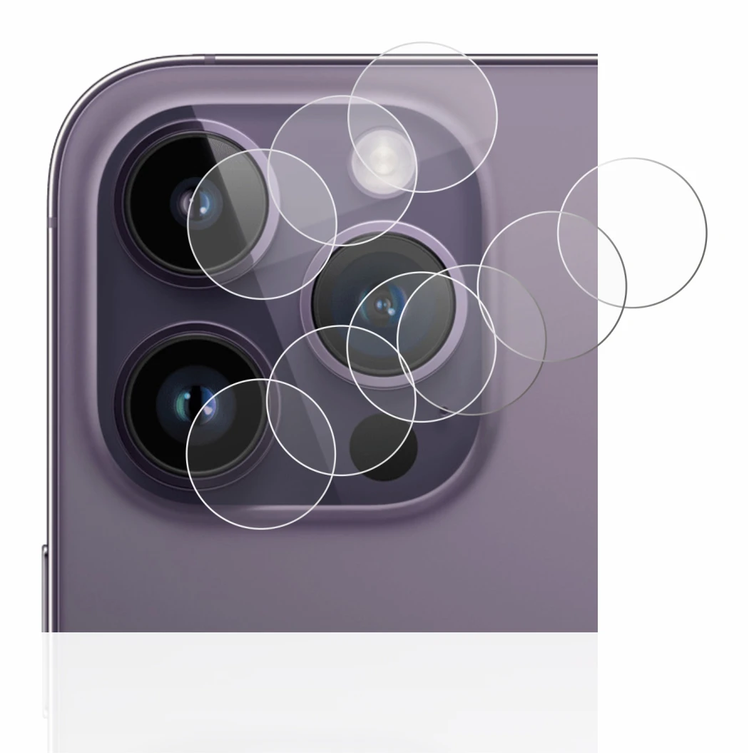 Immagine del dispositivo Apple iPhone 14 Pro (SOLO Fotocamera) con un'ampia varietà di protezioni per lo schermo.