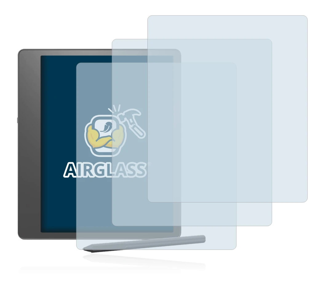 Immagine del dispositivo Amazon Kindle Scribe con un'ampia varietà di protezioni per lo schermo.