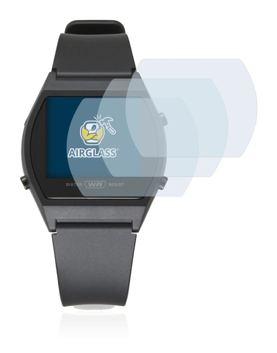 Immagine del dispositivo Casio LW-204-1BEF con un'ampia varietà di protezioni per lo schermo.