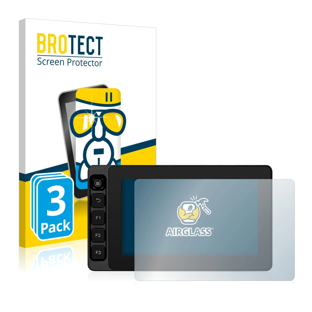 Parte frontale di una confezione del prodotto con il logo del marchio BROTECT. Accanto è raffigurato il dispositivo SmallHD Ul