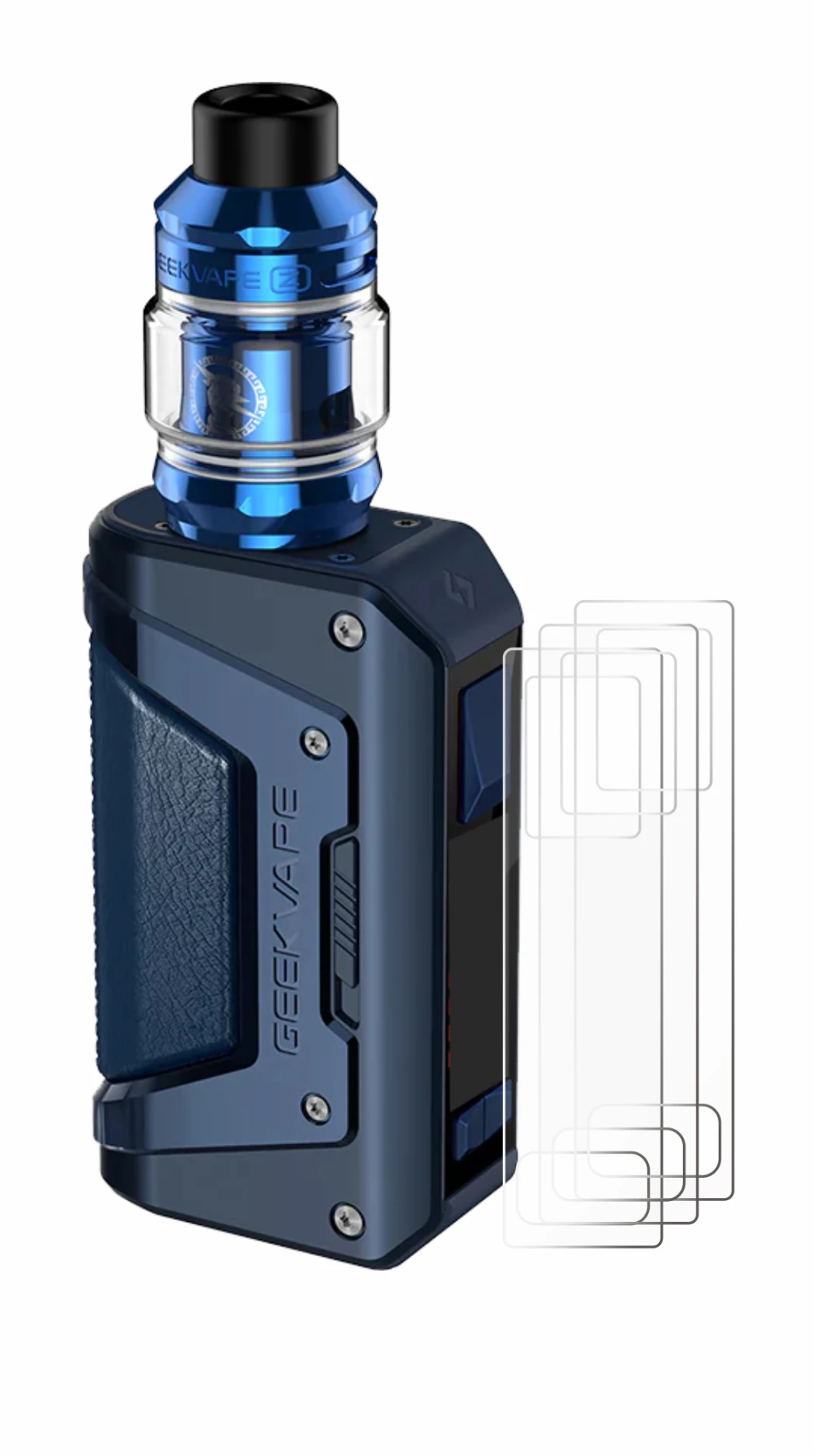 Immagine del dispositivo GeekVape Aegis Legend 2 L200 con un'ampia varietà di protezioni per lo schermo.