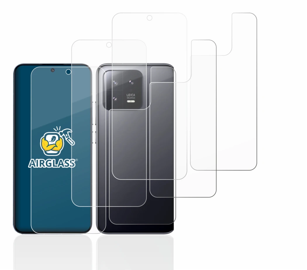 Immagine del dispositivo Xiaomi 13 (Fronte+Retro) con un'ampia varietà di protezioni per lo schermo.