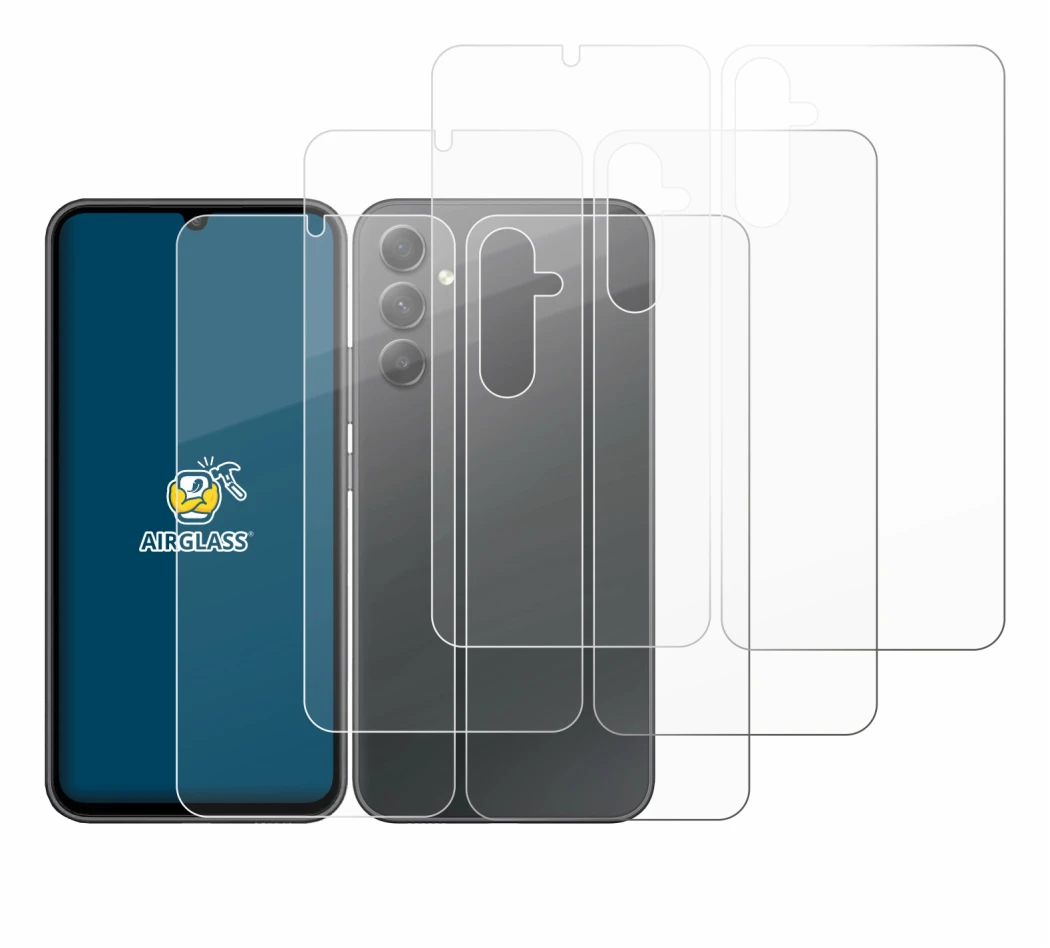 Immagine del dispositivo Samsung Galaxy A34 5G (Fronte+Retro) con un'ampia varietà di protezioni per lo schermo.