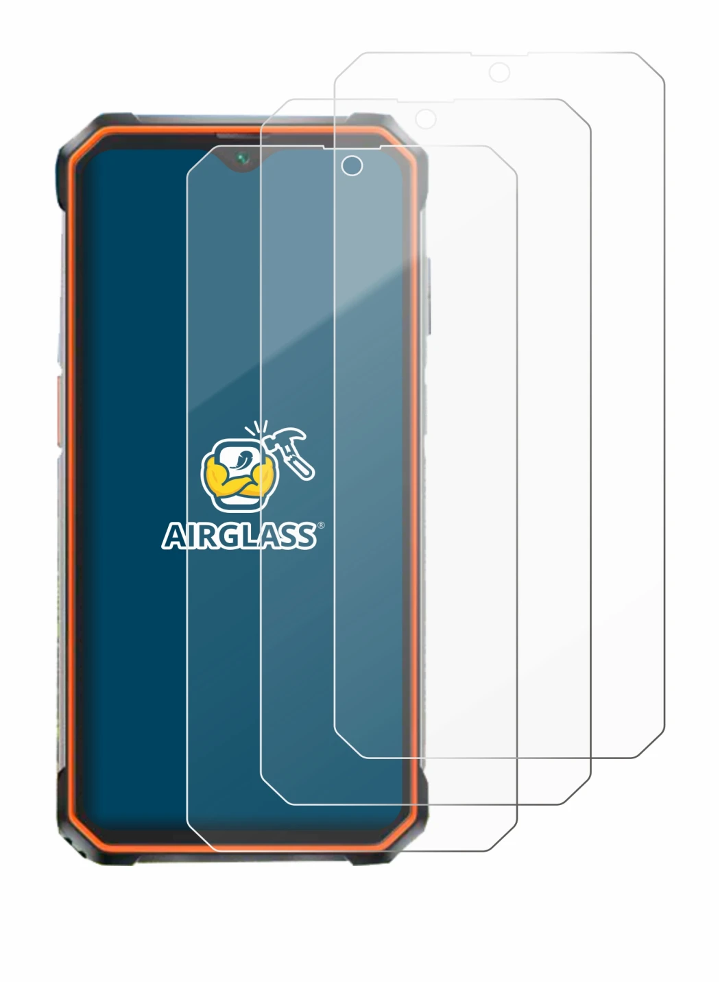 Immagine del dispositivo Blackview BV9200 con un'ampia varietà di protezioni per lo schermo.