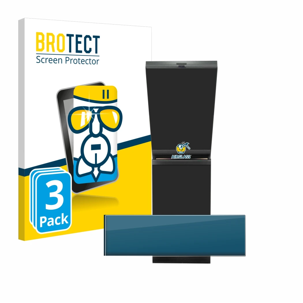 Parte frontale di una confezione del prodotto con il logo del marchio BROTECT. Accanto è raffigurato il dispositivo ASUS ROG Z