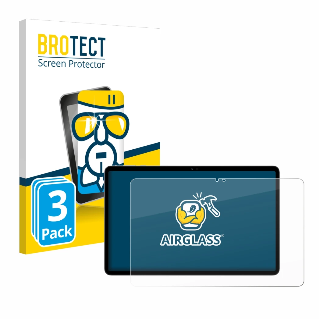 Parte frontale di una confezione del prodotto con il logo del marchio BROTECT. Accanto è raffigurato il dispositivo Honor Pad 