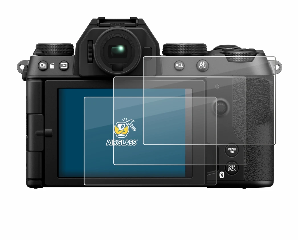Immagine del dispositivo Fujifilm X-S20 con un'ampia varietà di protezioni per lo schermo.