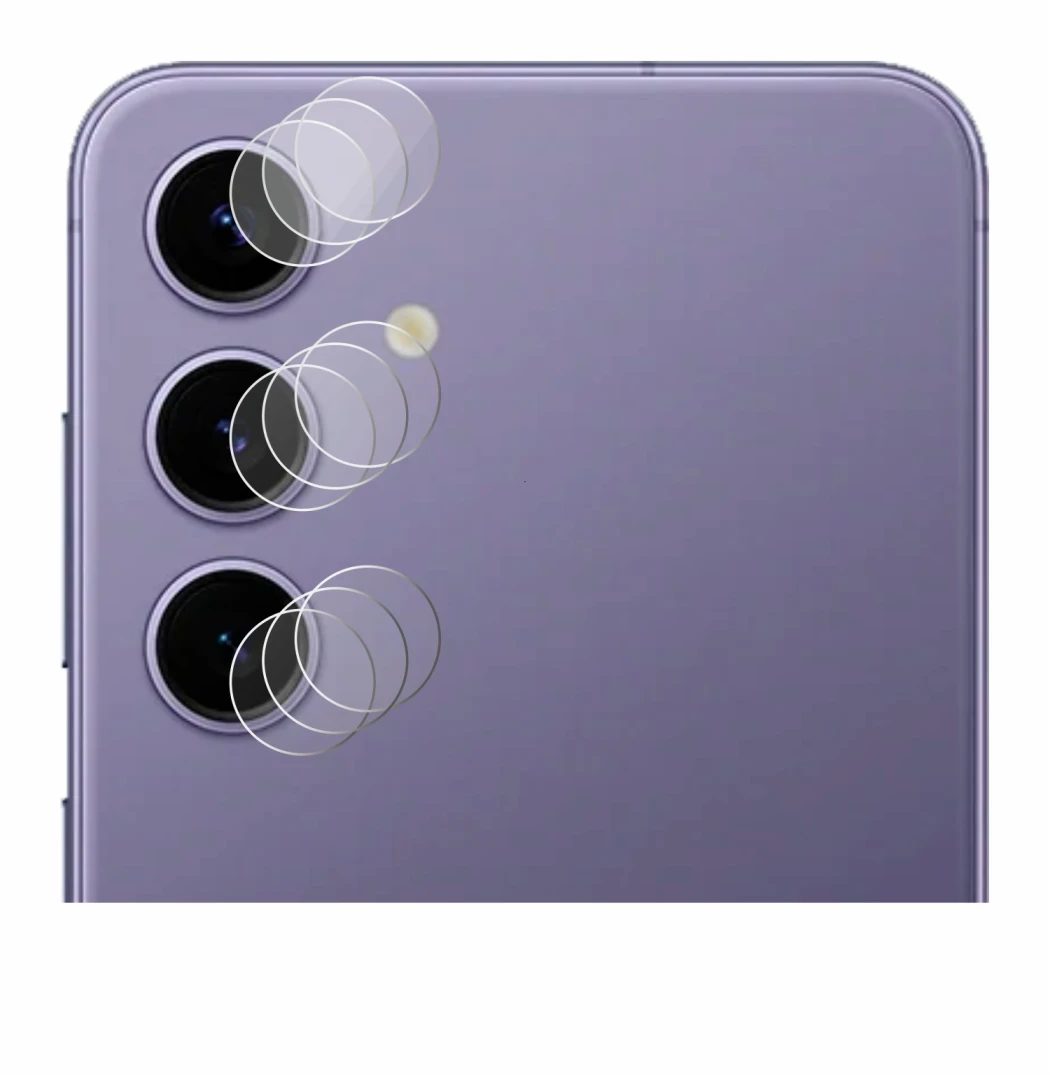Immagine del dispositivo Samsung Galaxy S24 (SOLO Fotocamera) con un'ampia varietà di protezioni per lo schermo.