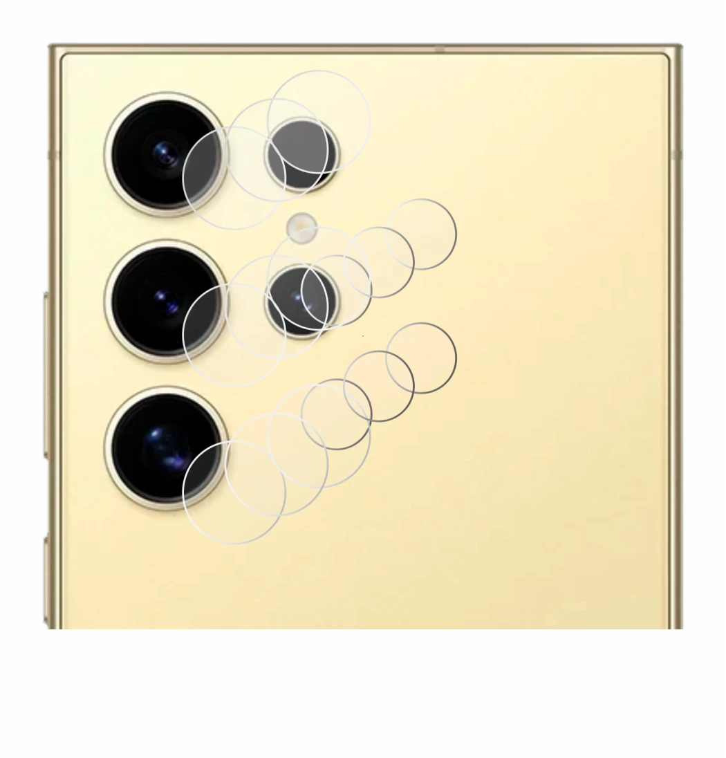 Immagine del dispositivo Samsung Galaxy S24 Ultra (SOLO Fotocamera) con un'ampia varietà di protezioni per lo schermo.