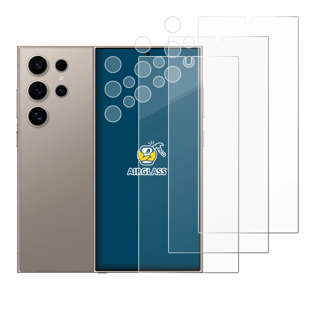 Immagine del dispositivo Samsung Galaxy S24 Ultra (case-friendly) (Fronte+Fotocamera) con un'ampia varietà di protezioni per l