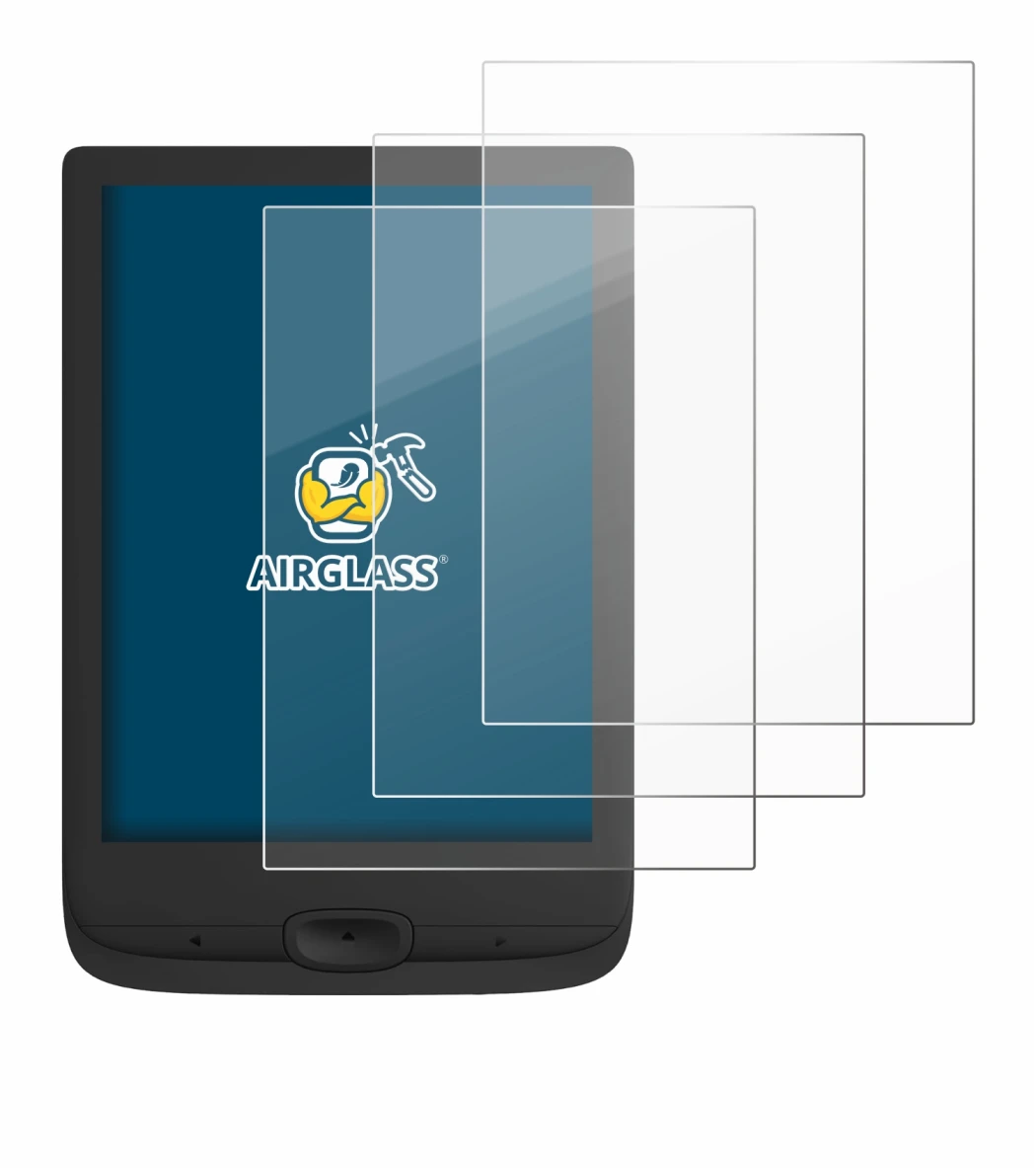 Immagine del dispositivo PocketBook Basic Lux 4 con un'ampia varietà di protezioni per lo schermo.