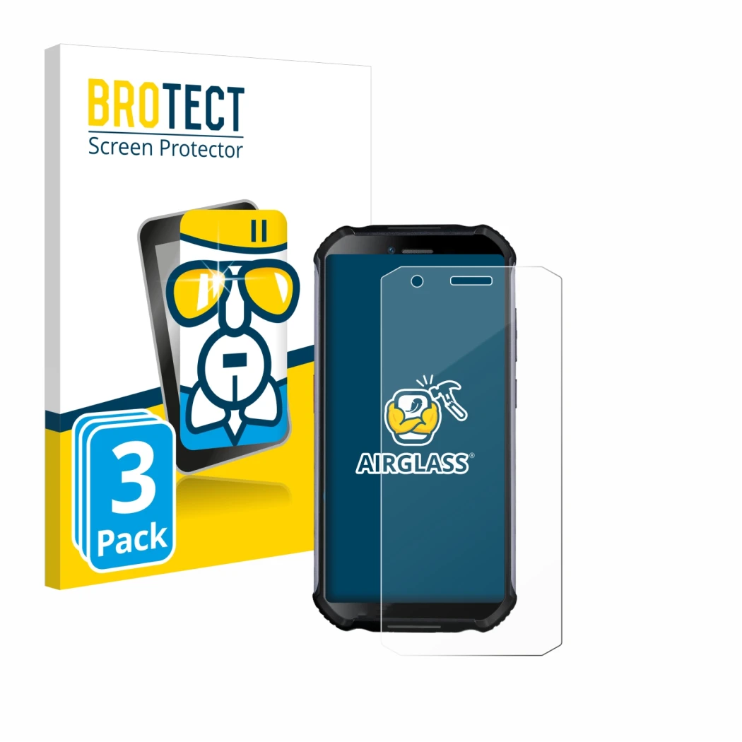 Parte frontale di una confezione del prodotto con il logo del marchio BROTECT. Accanto è raffigurato il dispositivo Doogee S41