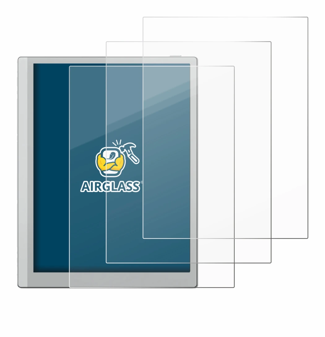 Immagine del dispositivo Boox Go 10.3 con un'ampia varietà di protezioni per lo schermo.