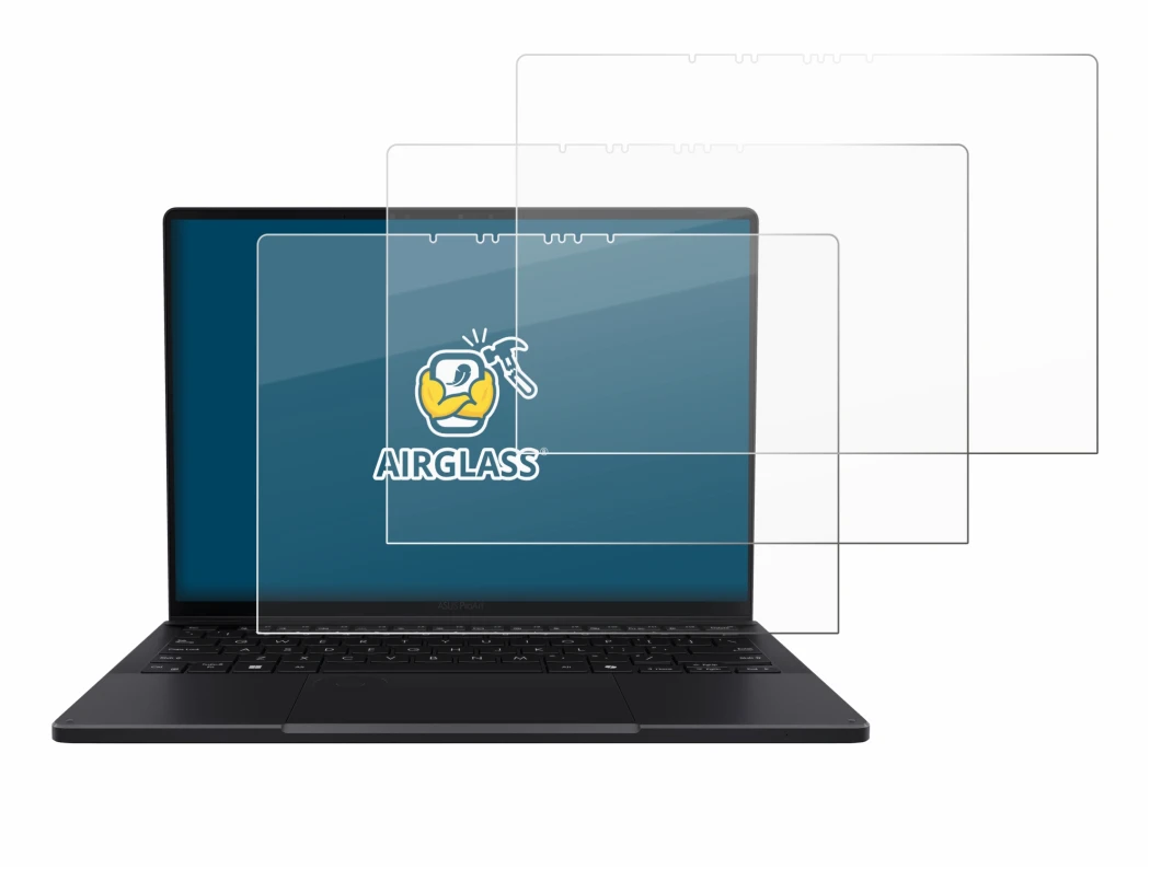 Immagine del dispositivo ASUS ProArt PX13 con un'ampia varietà di protezioni per lo schermo.