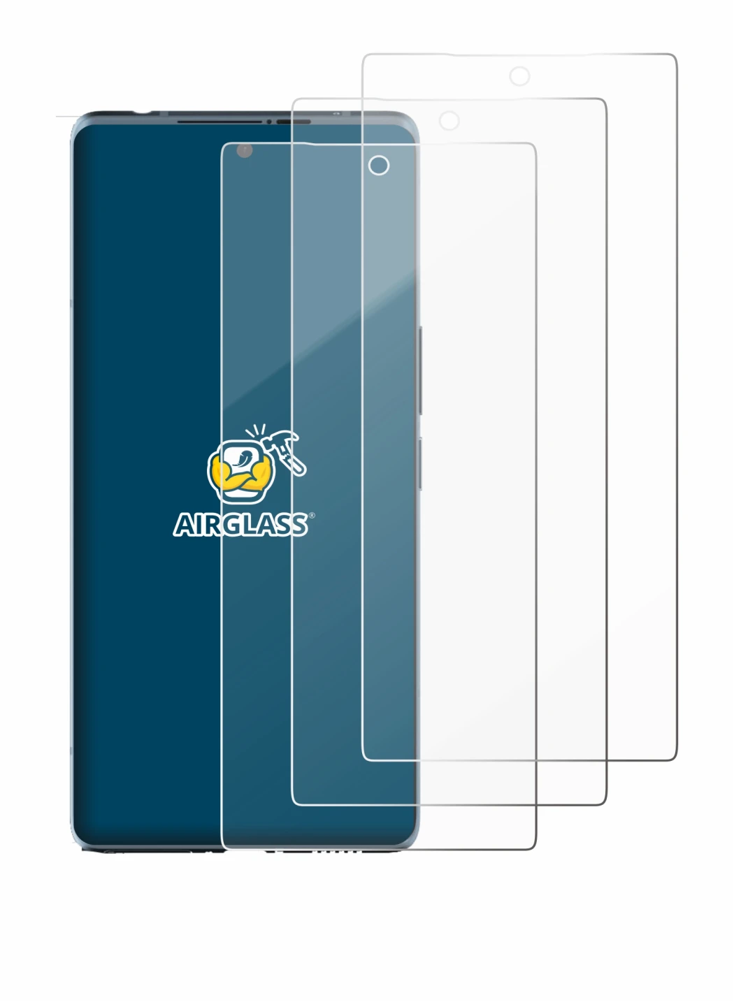 Immagine del dispositivo HTC U24 Pro con un'ampia varietà di protezioni per lo schermo.