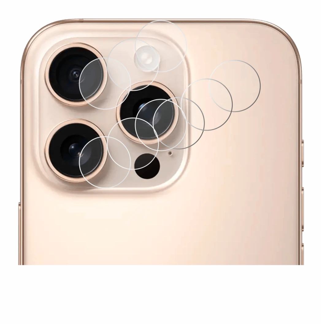 Immagine del dispositivo Apple iPhone 16 Pro (SOLO Fotocamera) con un'ampia varietà di protezioni per lo schermo.