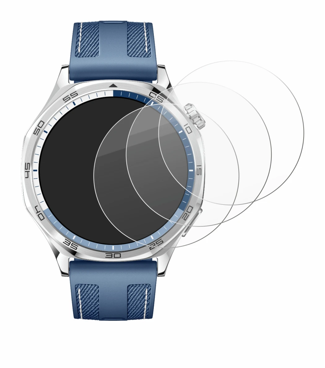 Immagine del dispositivo Huawei Watch GT 5 (46 mm) con un'ampia varietà di protezioni per lo schermo.
