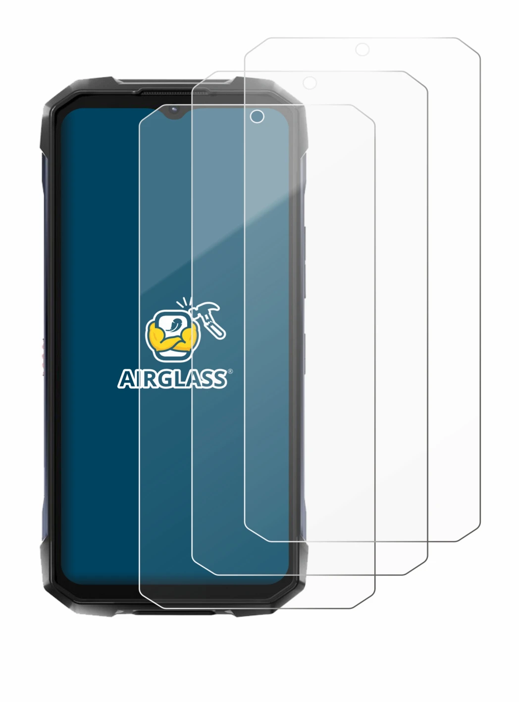 Immagine del dispositivo Hotwav Hyper 7 Pro con un'ampia varietà di protezioni per lo schermo.