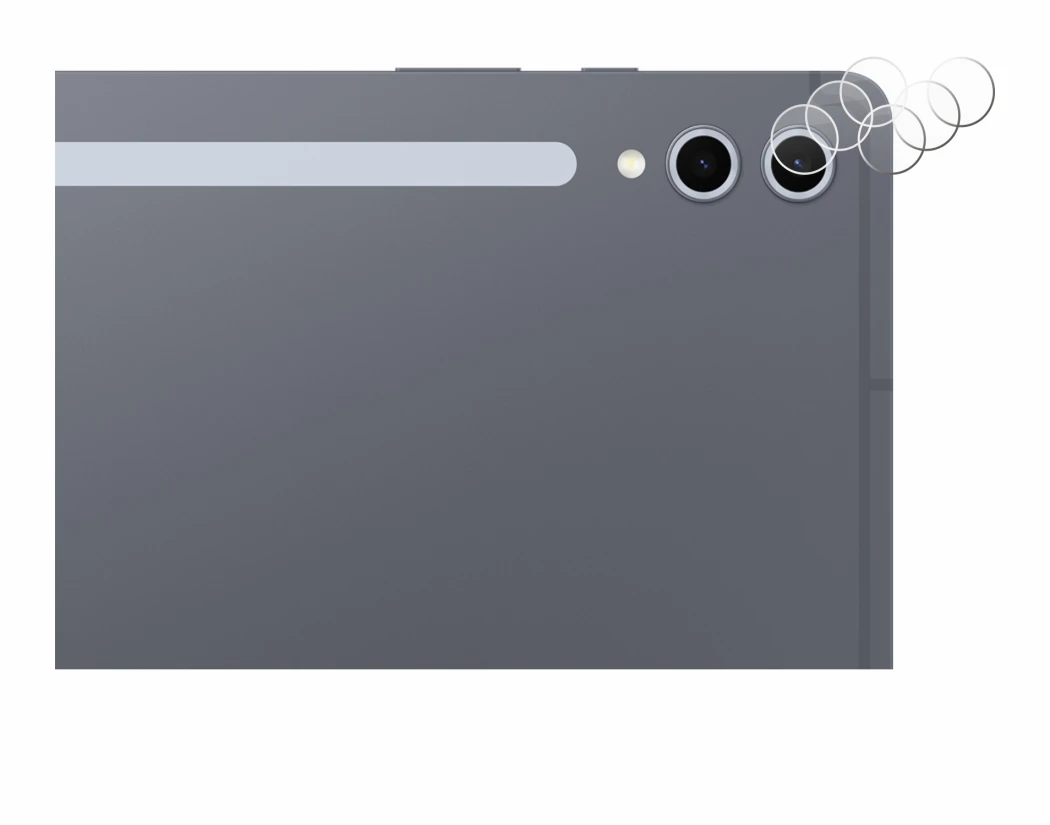 Immagine del dispositivo Samsung Galaxy Tab S10 Plus WiFi (SOLO Fotocamera) con un'ampia varietà di protezioni per lo schermo.