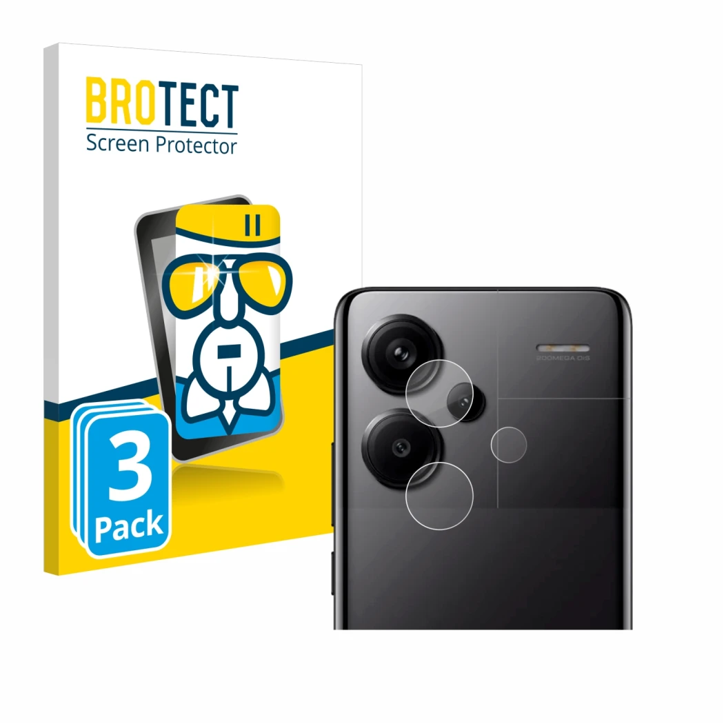 Parte frontale di una confezione del prodotto con il logo del marchio BROTECT. Accanto è raffigurato il dispositivo Xiaomi Red