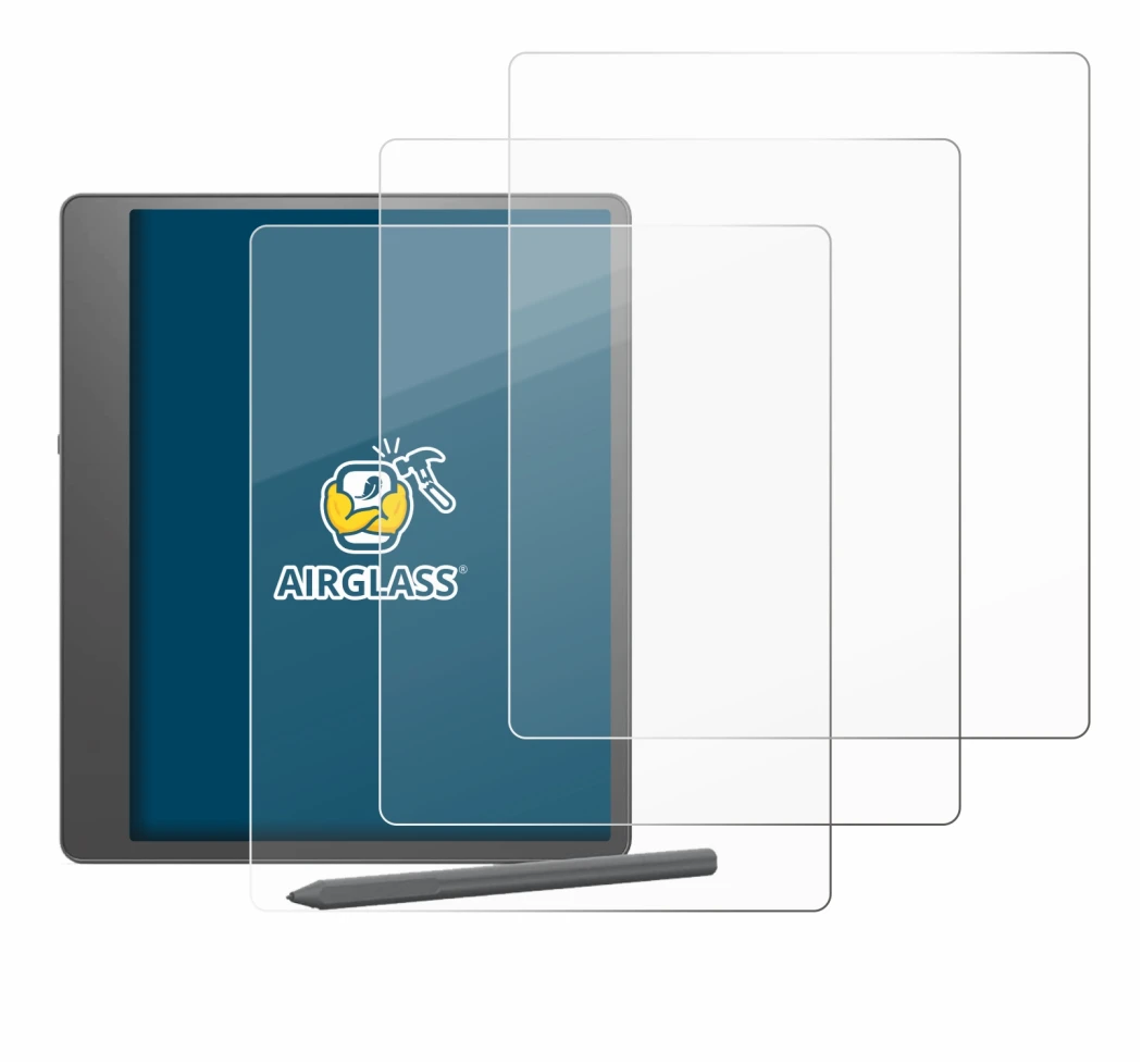 Immagine del dispositivo Amazon Kindle Scribe 2024 con un'ampia varietà di protezioni per lo schermo.