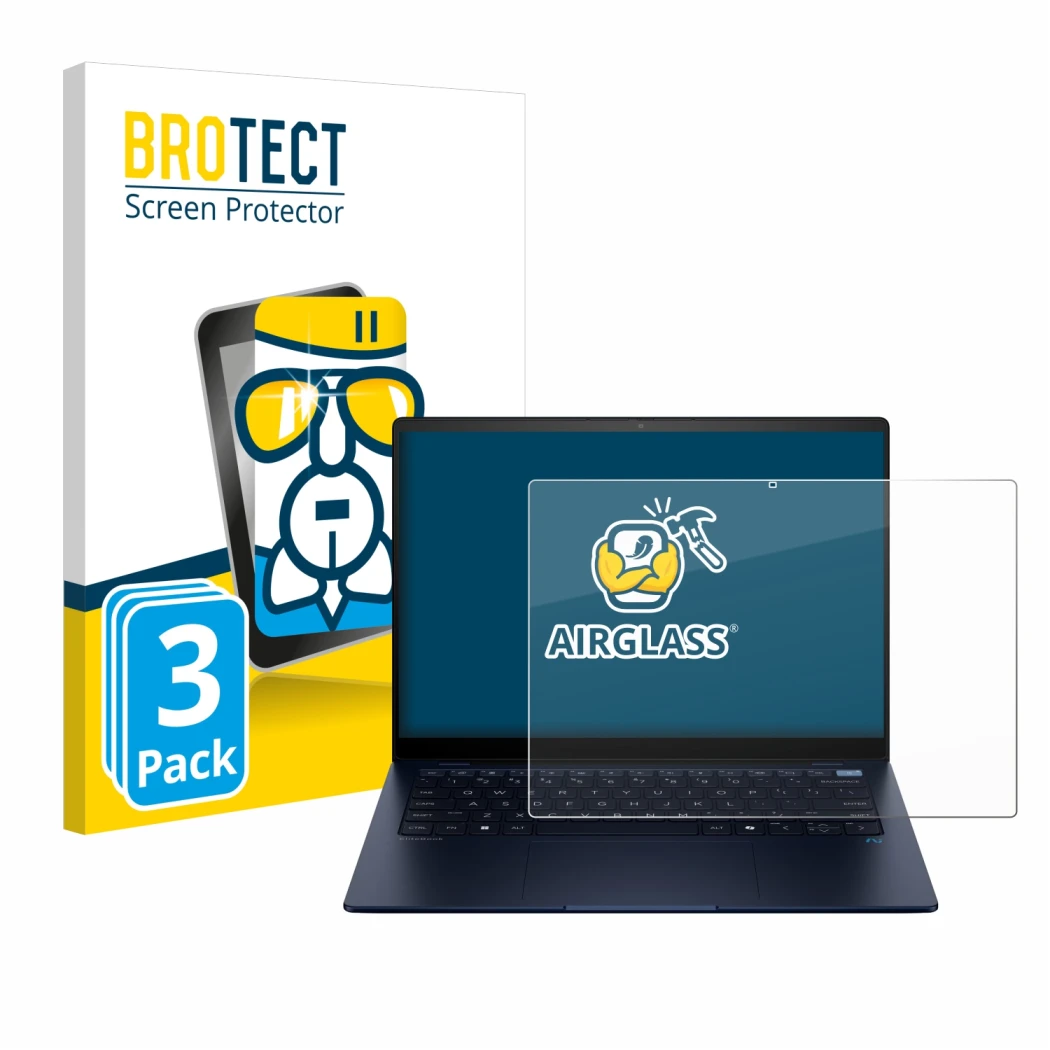 Parte frontale di una confezione del prodotto con il logo del marchio BROTECT. Accanto è raffigurato il dispositivo HP EliteBo