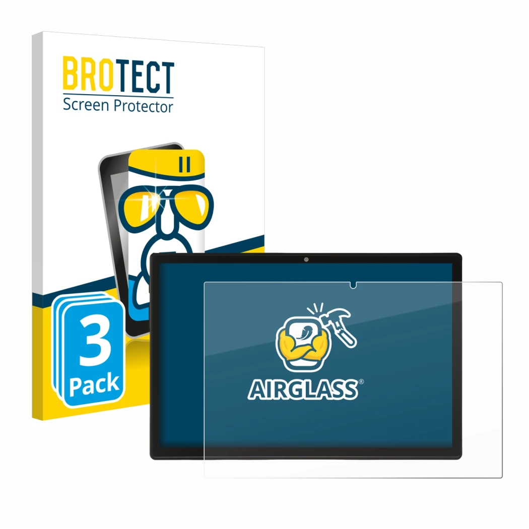 Parte frontale di una confezione del prodotto con il logo del marchio BROTECT. Accanto è raffigurato il dispositivo Acepad A15