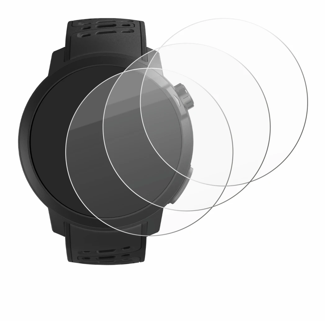 Immagine del dispositivo Coros Pace Pro con un'ampia varietà di protezioni per lo schermo.