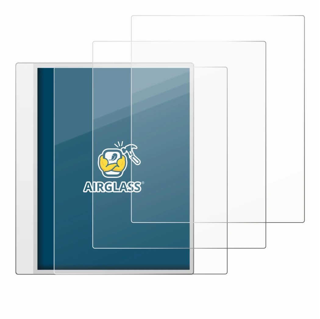 Immagine del dispositivo Boox Note Max con un'ampia varietà di protezioni per lo schermo.