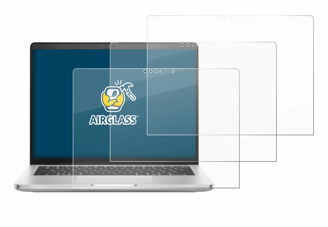 Immagine del dispositivo Dell Pro 14 Plus 2-in-1 PB14250 con un'ampia varietà di protezioni per lo schermo.