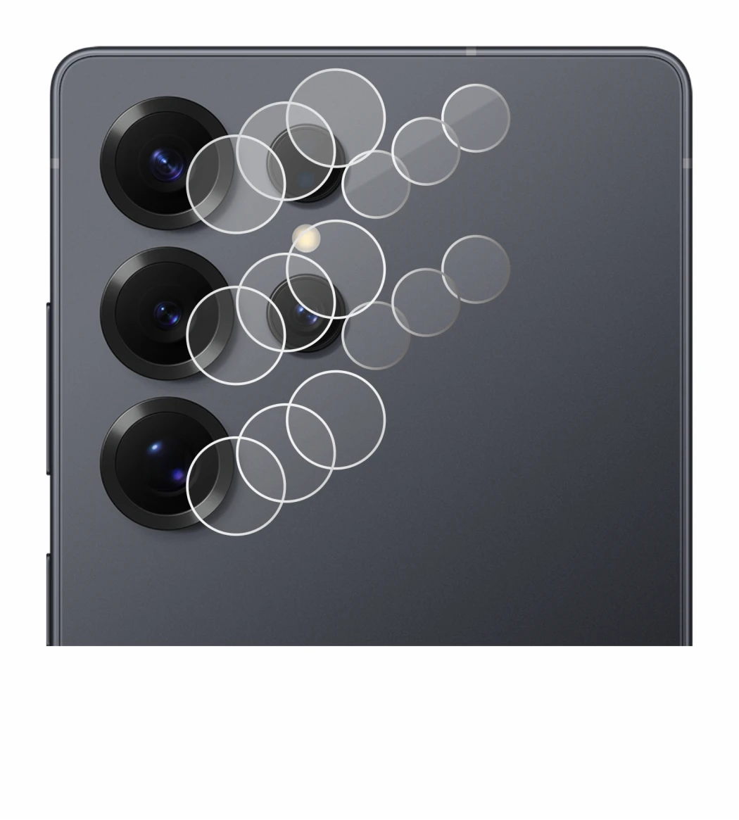 Immagine del dispositivo Samsung Galaxy S25 Ultra (SOLO Fotocamera) con un'ampia varietà di protezioni per lo schermo.