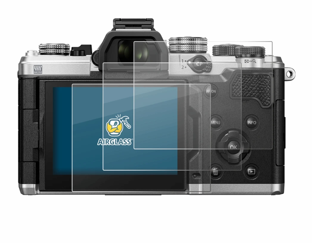 Immagine del dispositivo OM System OM-3 con un'ampia varietà di protezioni per lo schermo.
