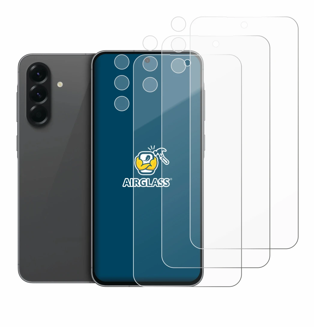 Immagine del dispositivo Samsung Galaxy A56 5G (Fronte+Fotocamera) con un'ampia varietà di protezioni per lo schermo.