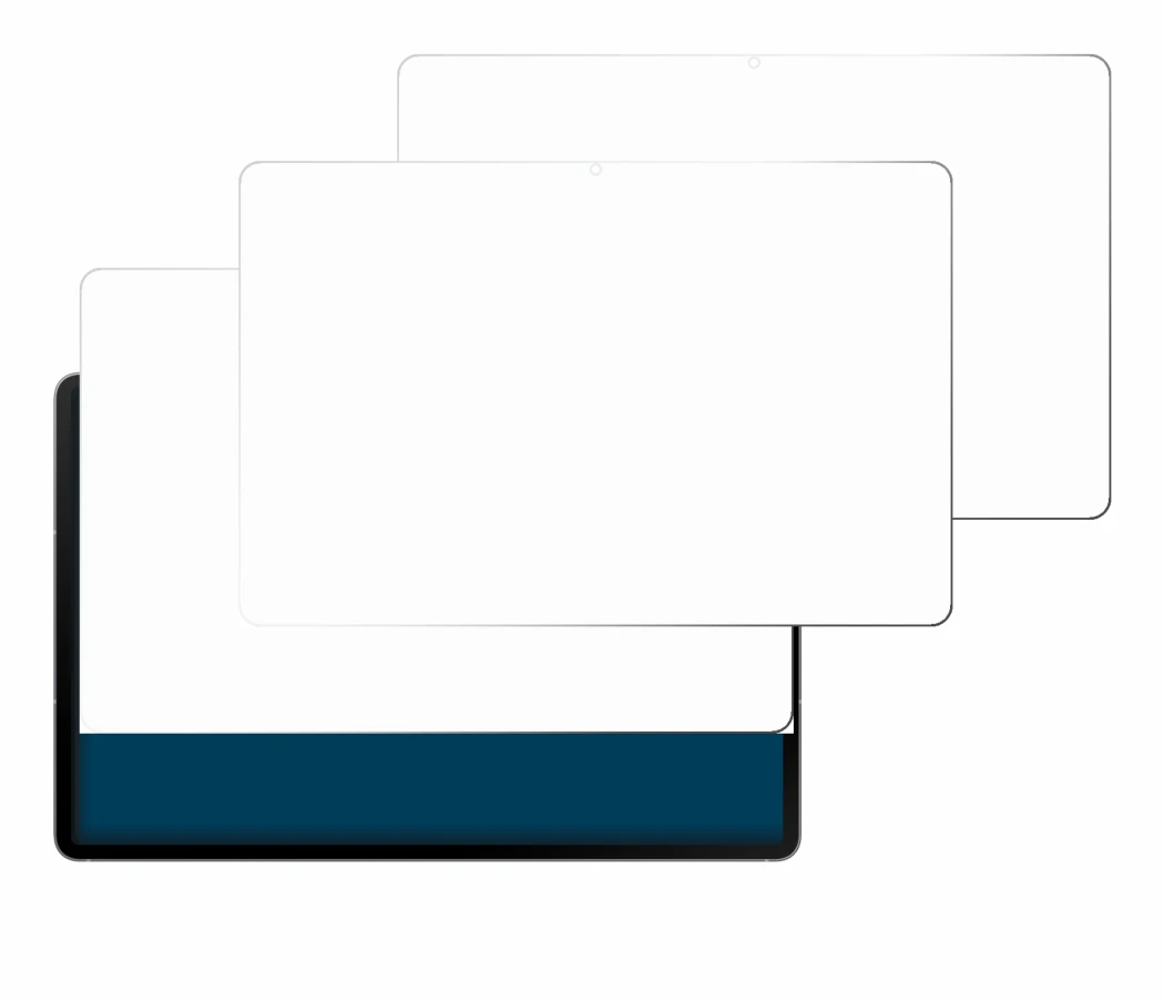 Immagine del dispositivo Samsung Galaxy Tab S10 FE+ 5G con un'ampia varietà di protezioni per lo schermo.