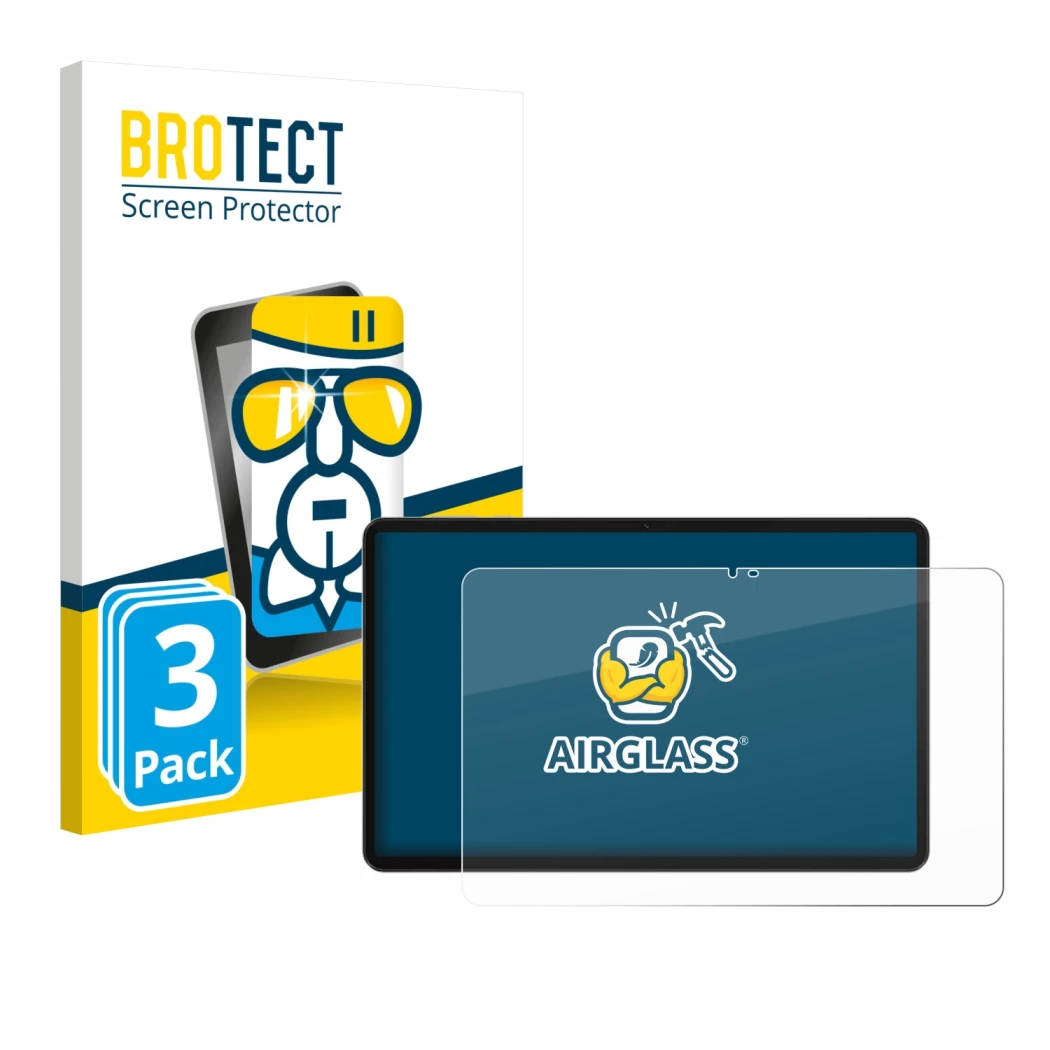 Parte frontale di una confezione del prodotto con il logo del marchio BROTECT. Accanto è raffigurato il dispositivo Honor Pad 