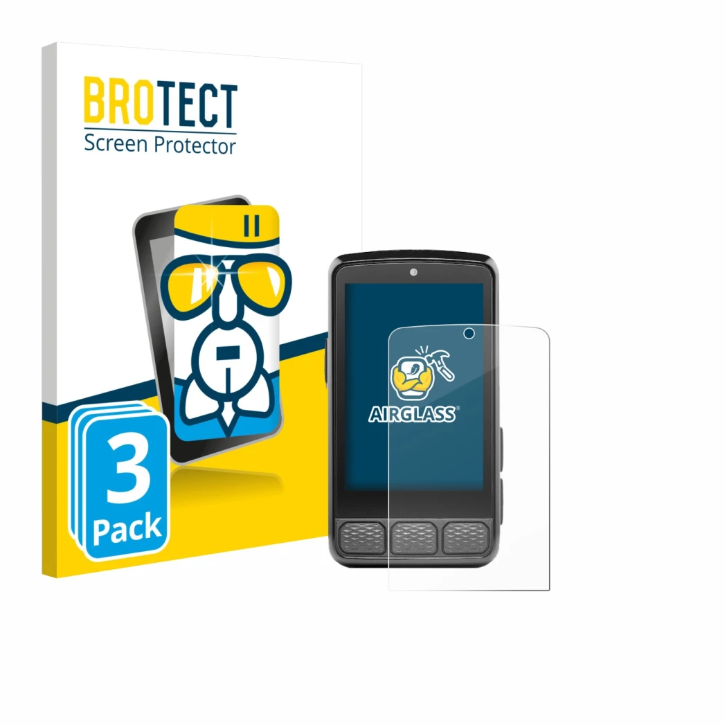 Parte frontale di una confezione del prodotto con il logo del marchio BROTECT. Accanto è raffigurato il dispositivo Wahoo Elem