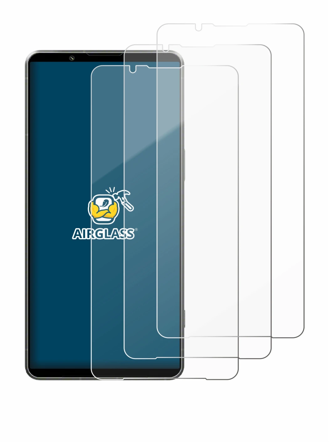 Immagine del dispositivo Sony Xperia 1 VII con un'ampia varietà di protezioni per lo schermo.